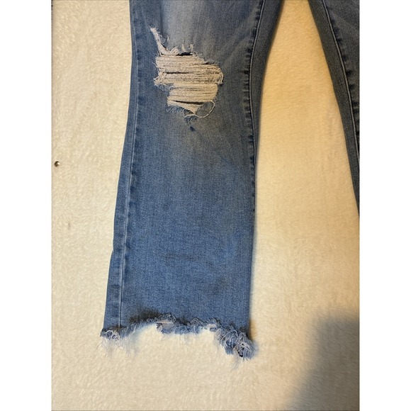 Judy Blue Straight Crop Jeans Women's Distressed Ripped Blue Denim Size 15/32 - Picture 3 of 11
